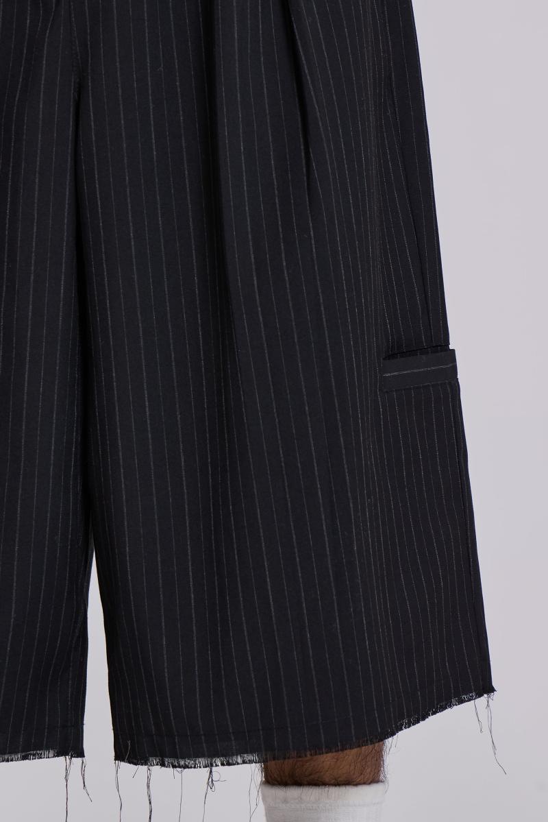 Jaded London Black Pinstripe XL Goliath Baggy Shorts Pinstripe Black