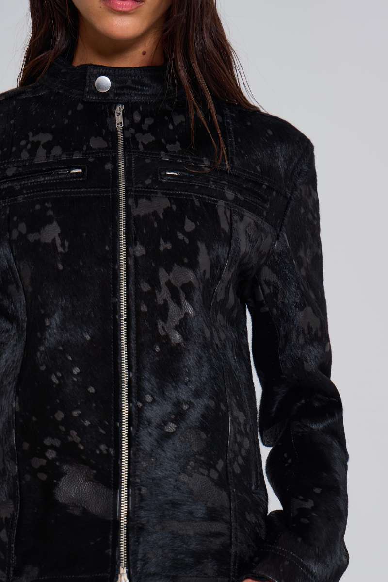 Jaded London Black Real Leather Piston Jacket Black