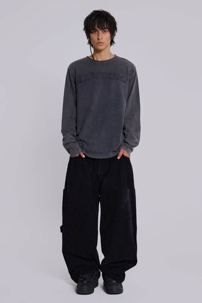 Jaded London Black Skull XL Cord Colossus Jeans Black