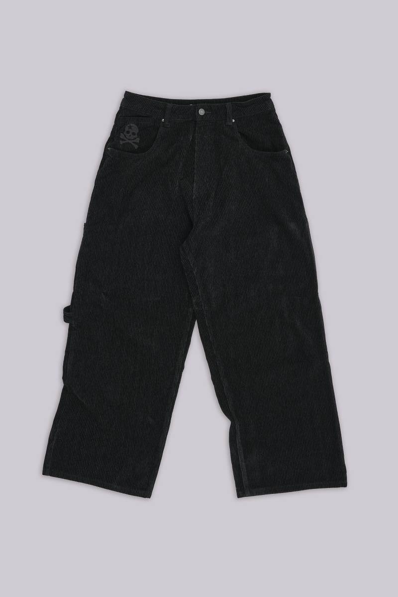Jaded London Black Skull XL Cord Colossus Jeans Black
