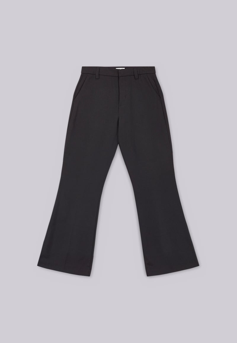 jaded london Black Stacked Bootcut Suit Pants Black