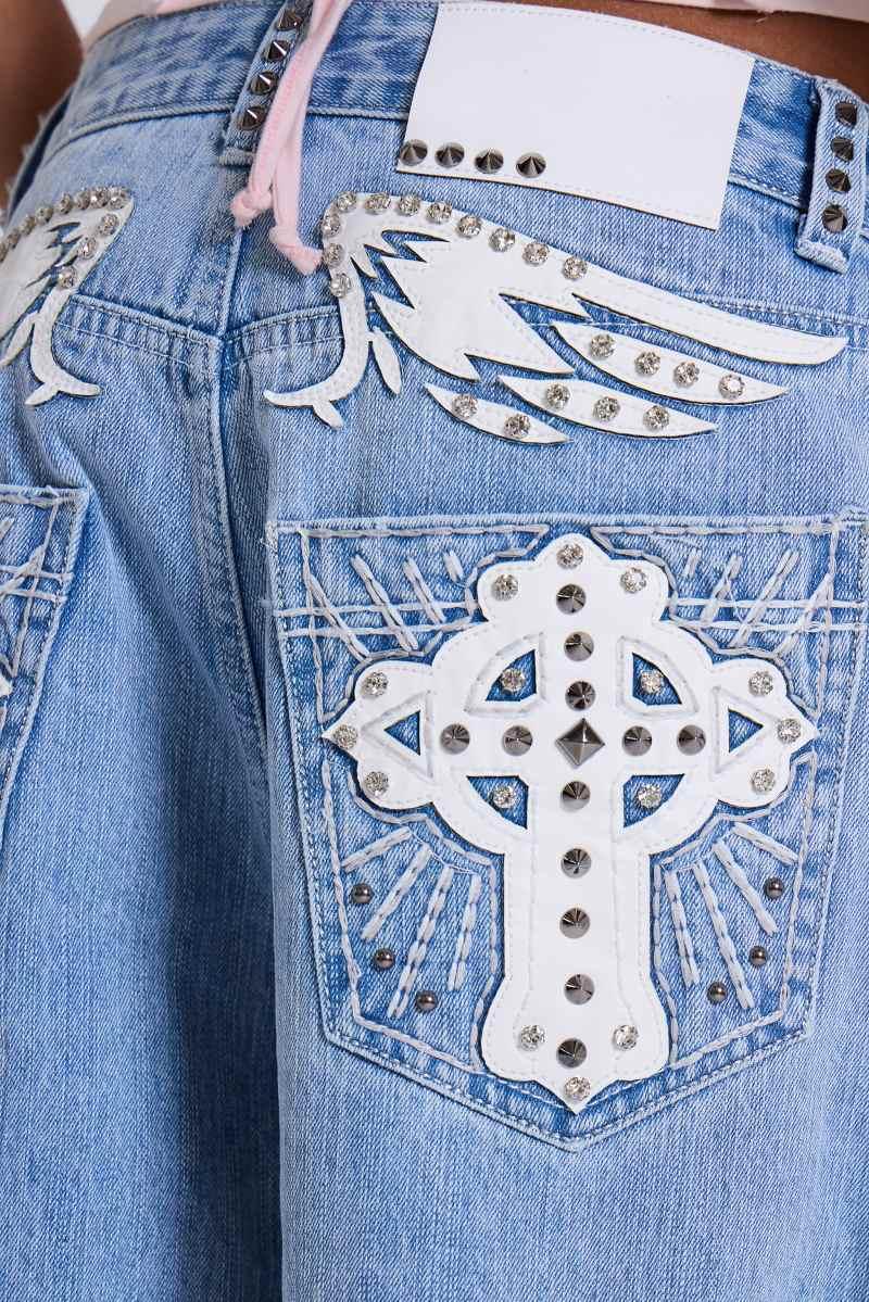 Jaded London Blue Sapphire XL Colossus Jeans Blue Sapphire