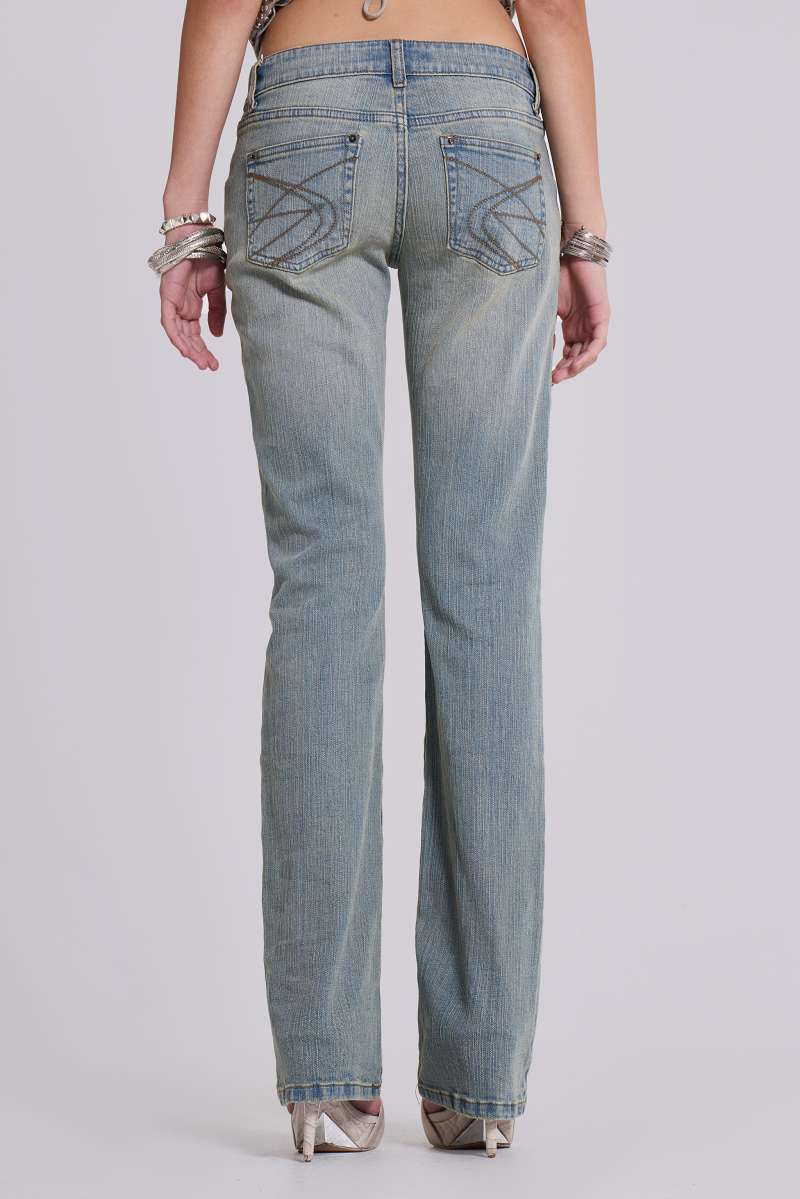 Jaded London Cassia Cooper Bootcut Jeans In Light Blue Blue