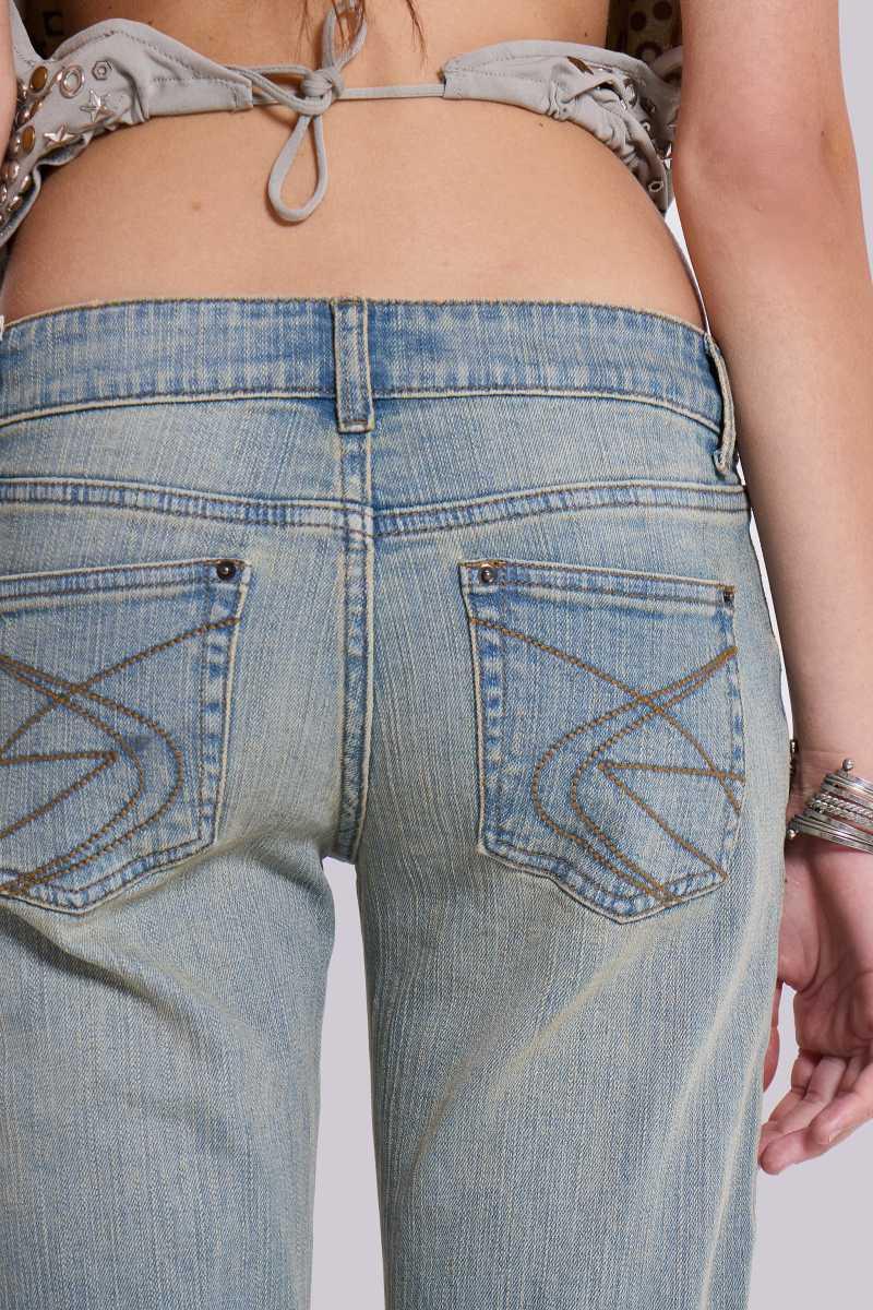 Jaded London Cassia Cooper Bootcut Jeans In Light Blue Blue