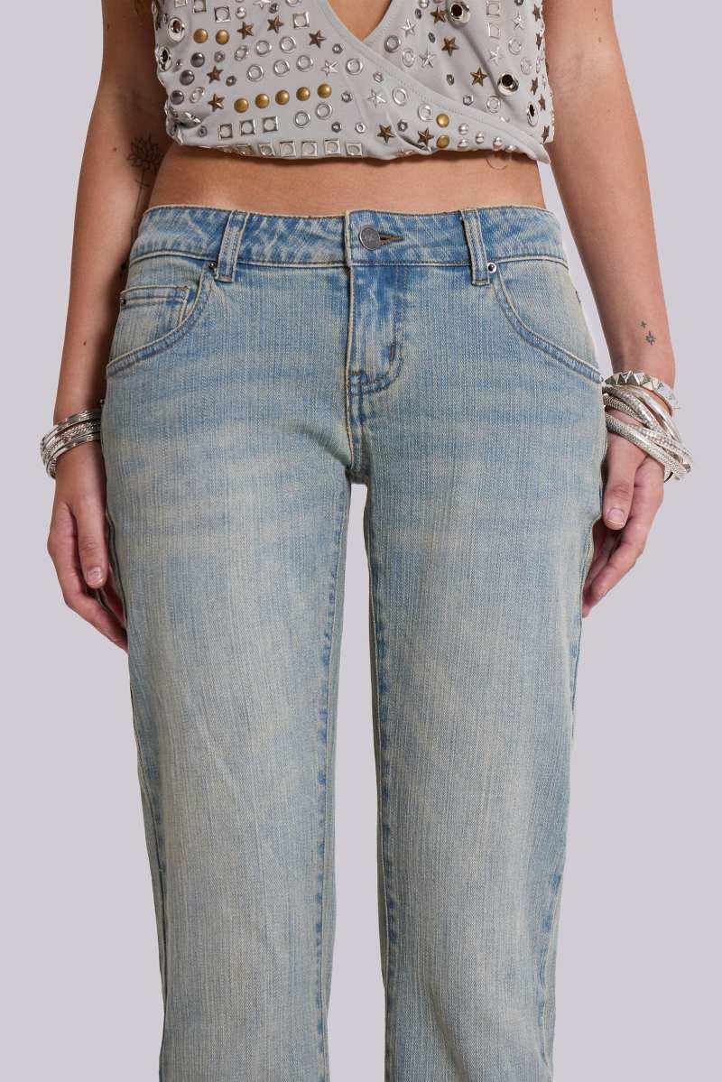 Jaded London Cassia Cooper Bootcut Jeans In Light Blue Blue