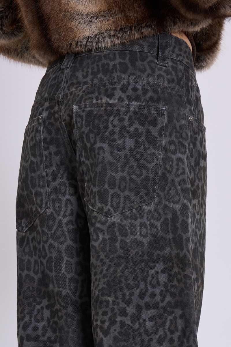 Jaded London Charcoal Leopard Fade Colossus Jeans Leopard Print