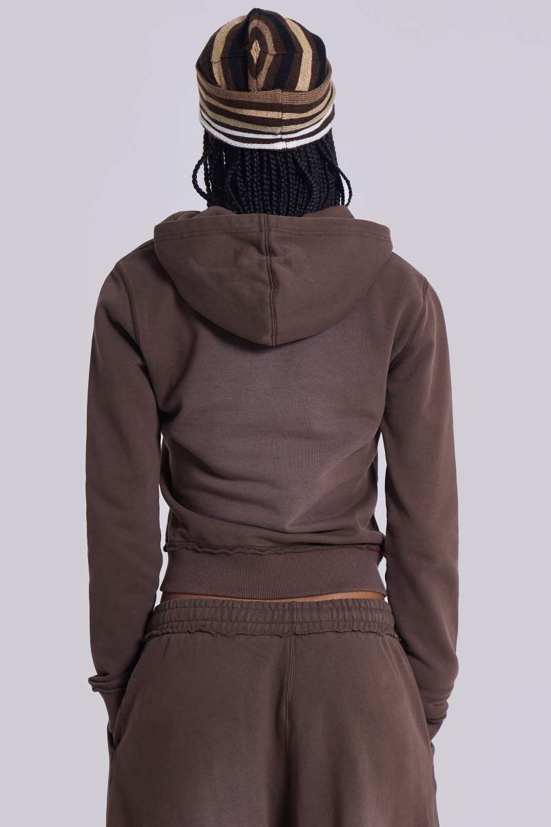 Jaded London Chocolate Brown Mini Monster Hoodie Brown