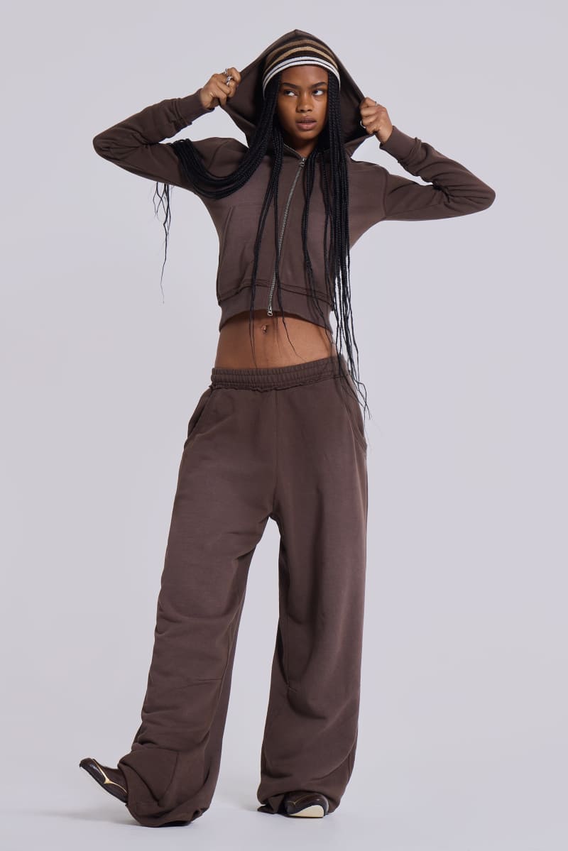 Jaded London Chocolate Brown Mini Monster Hoodie Brown