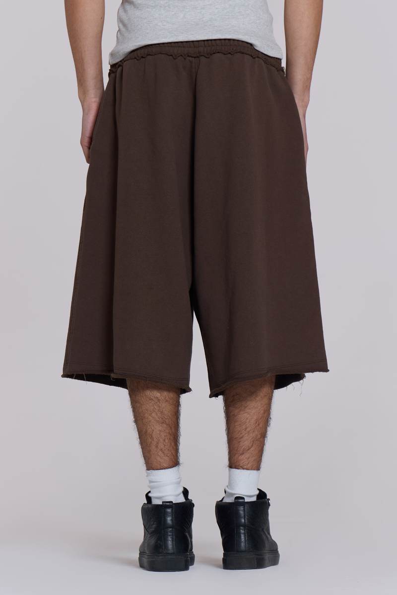 Jaded London Chocolate Brown Monster Jogger Shorts Brown
