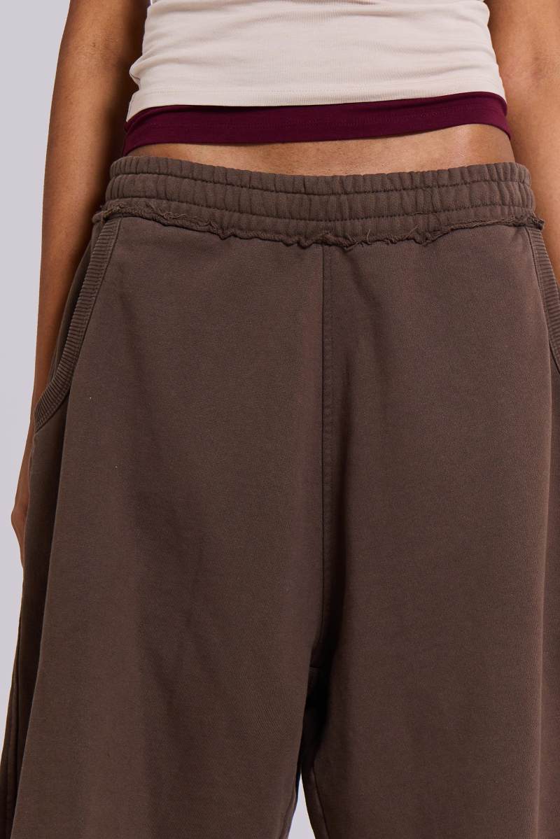 Jaded London Chocolate Brown Monster Jogger Shorts Brown