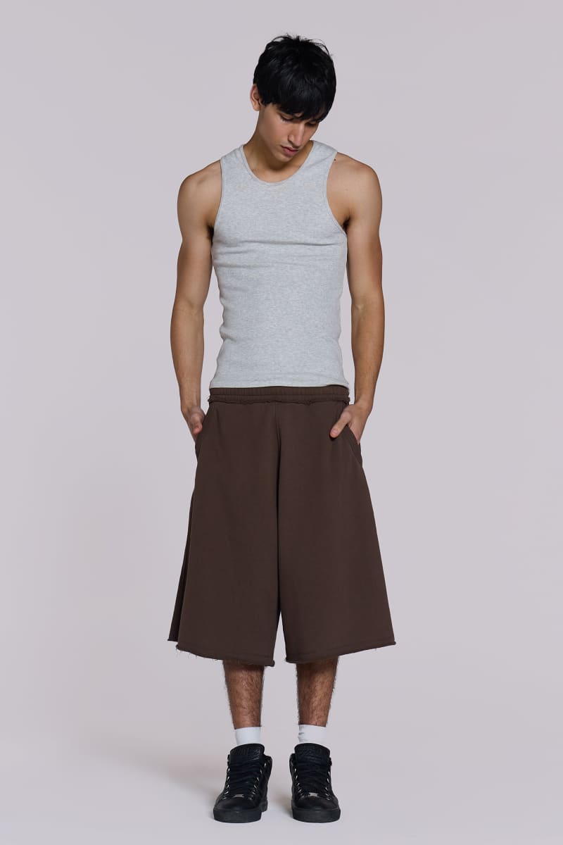 jaded london Chocolate Brown Monster Jogger Shorts Brown
