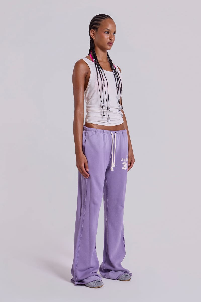 Jaded London Cleo Slouchy Bootcut Jogger In Purple Purple