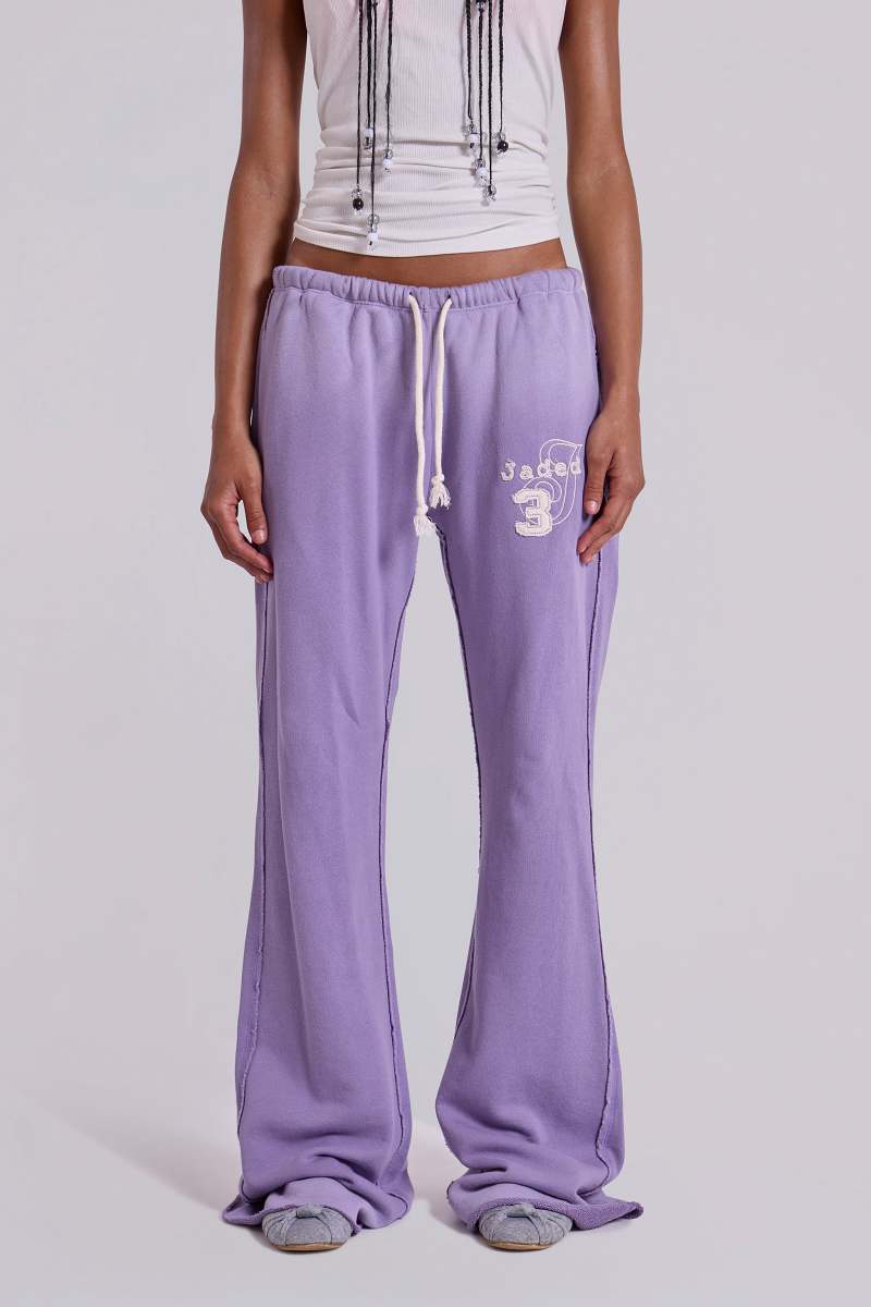 jaded london Cleo Slouchy Bootcut Jogger in Purple Purple