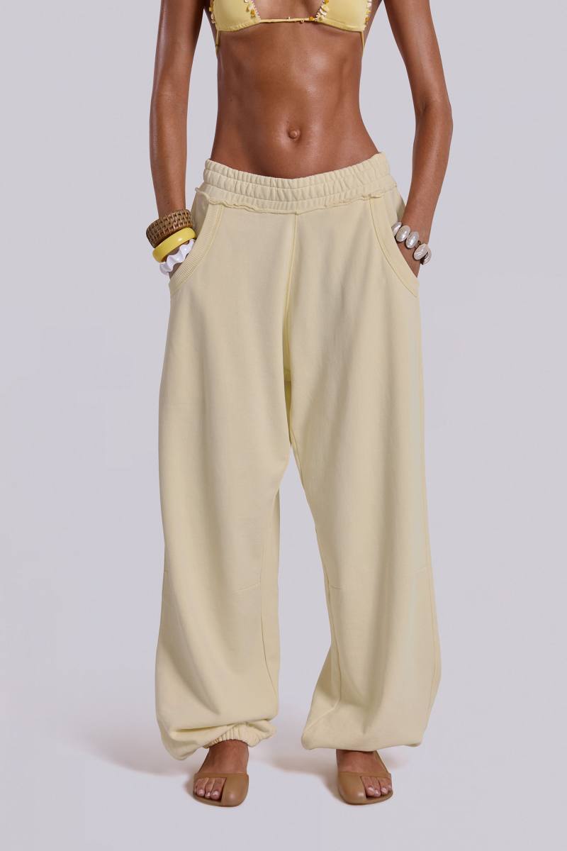 Jaded London Custard Cuffed Baggy Monster Joggers Yellow