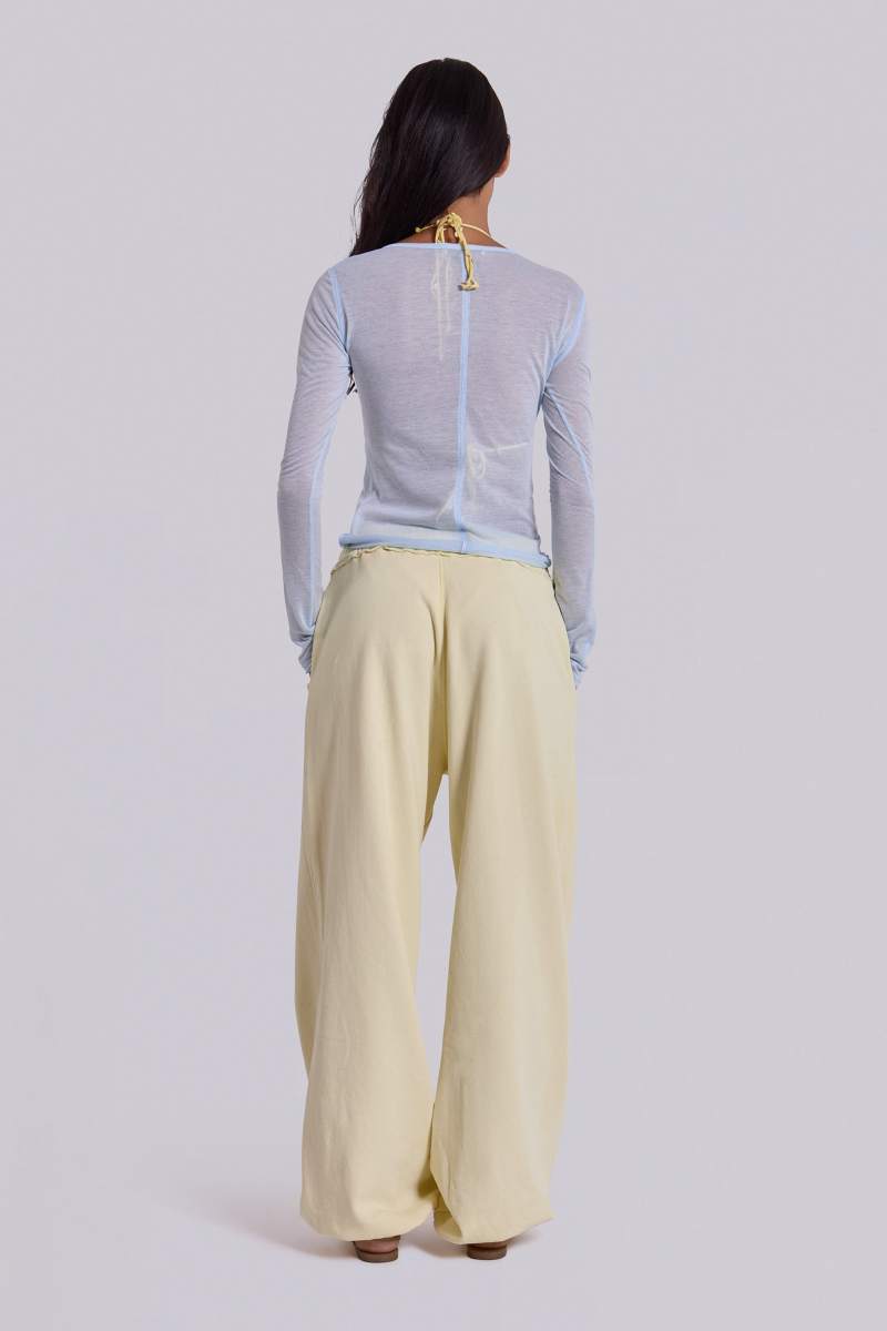 Jaded London Custard Cuffed Baggy Monster Joggers Yellow