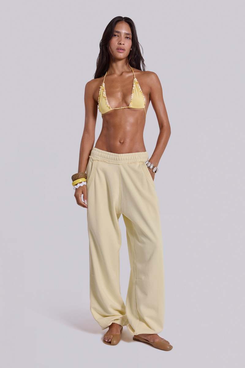 jaded london Custard Cuffed Baggy Monster Joggers Yellow