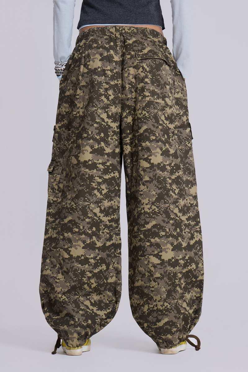 Jaded London Digi Camo Ripstop Parachute Pants Camo