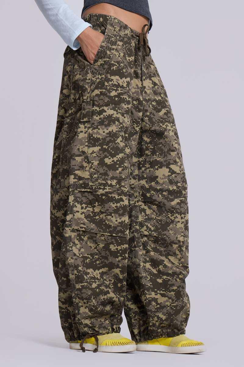 Jaded London Digi Camo Ripstop Parachute Pants Camo