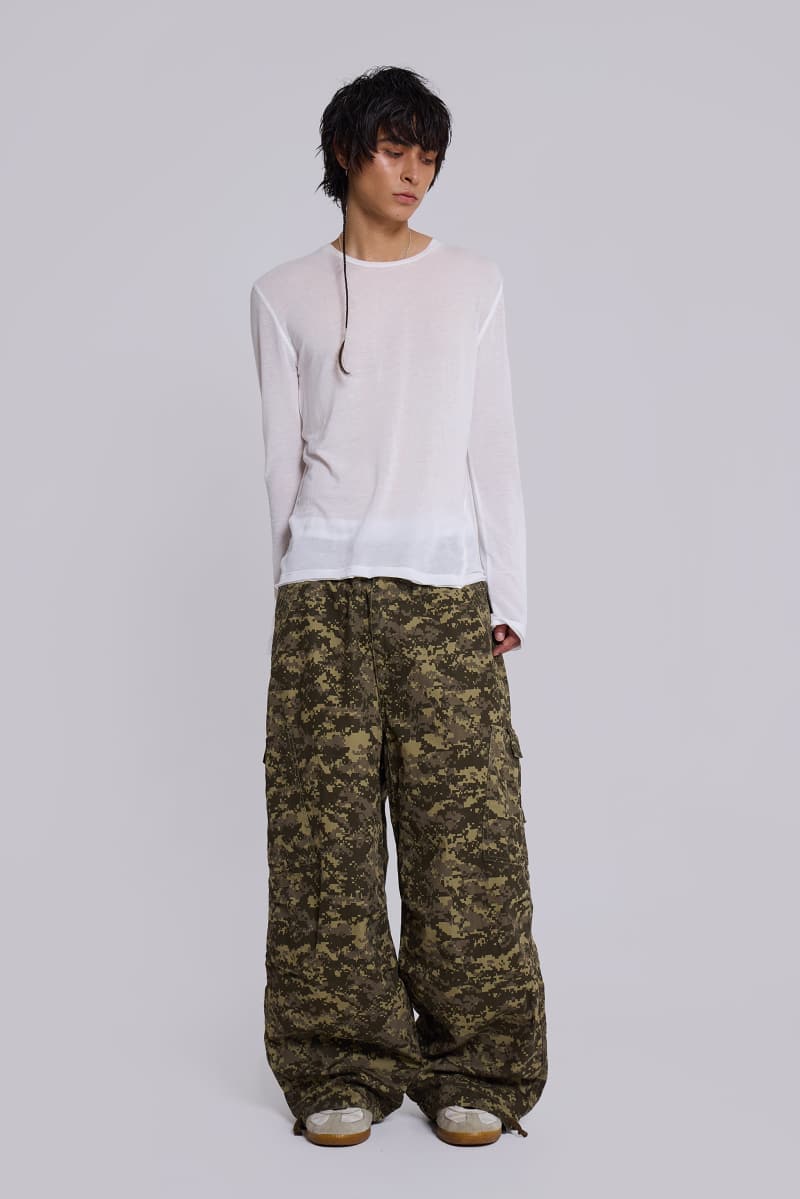 Jaded London Digi Camo Ripstop Parachute Pants Camo