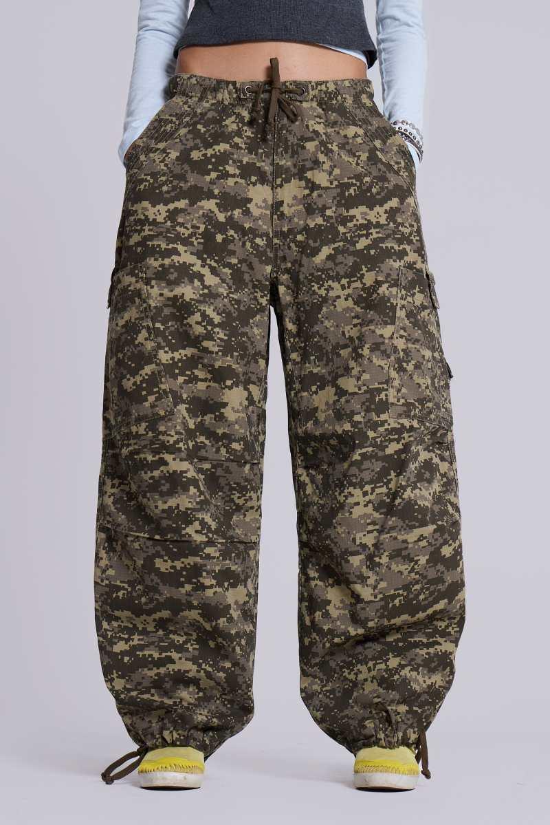 Jaded London Digi Camo Ripstop Parachute Pants Camo