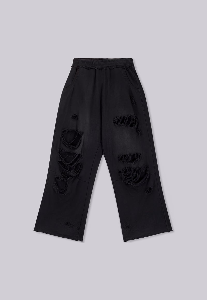 jaded london Distressed Black Baggy Monster Joggers Black