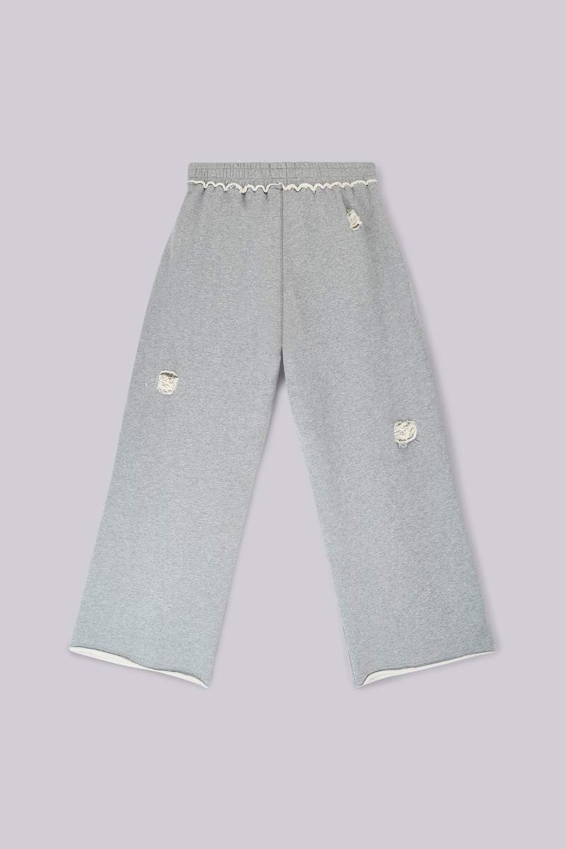 Jaded London Distressed Grey Marl Baggy Monster Joggers Grey
