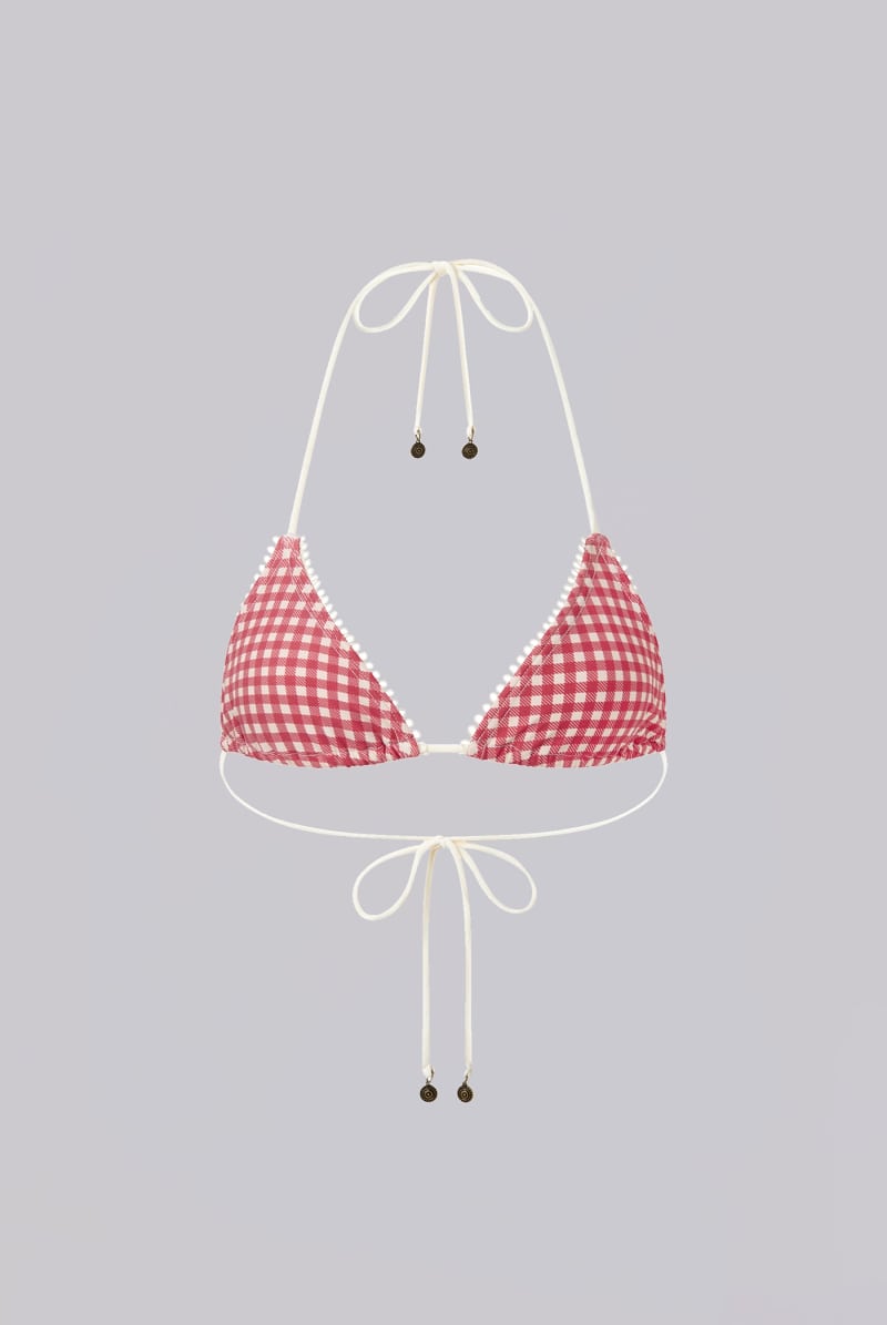 Jaded London Freda Gingham Triangle Bikini Top Multi