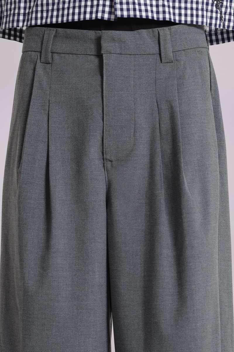 Jaded London Grey Goliath Tailored Baggy Shorts Grey
