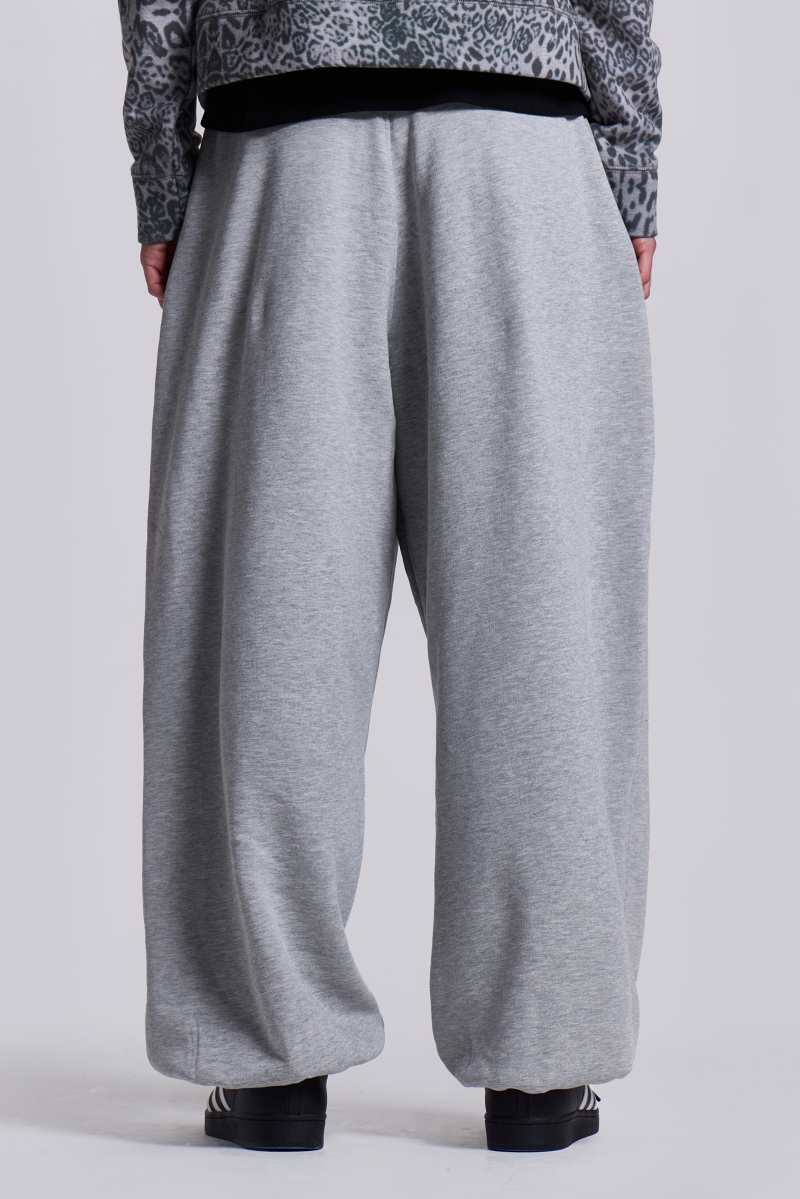 Jaded London Grey Marl Cuffed Baggy Monster Joggers Grey