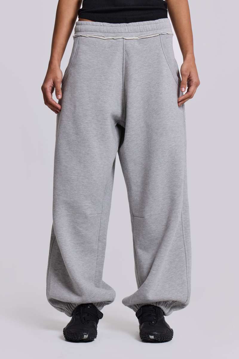 jaded london Grey Marl Cuffed Baggy Monster Joggers Grey