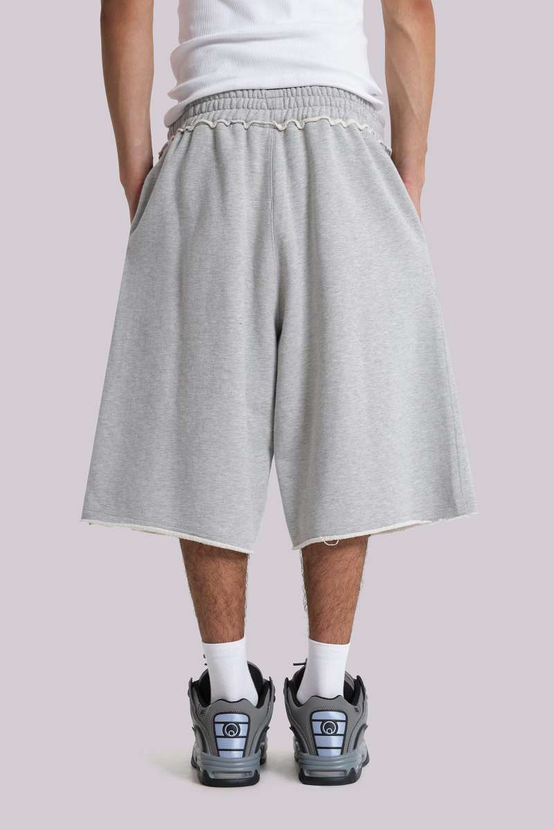 Jaded London Grey Marl Monster Jogger Baggy Shorts Grey