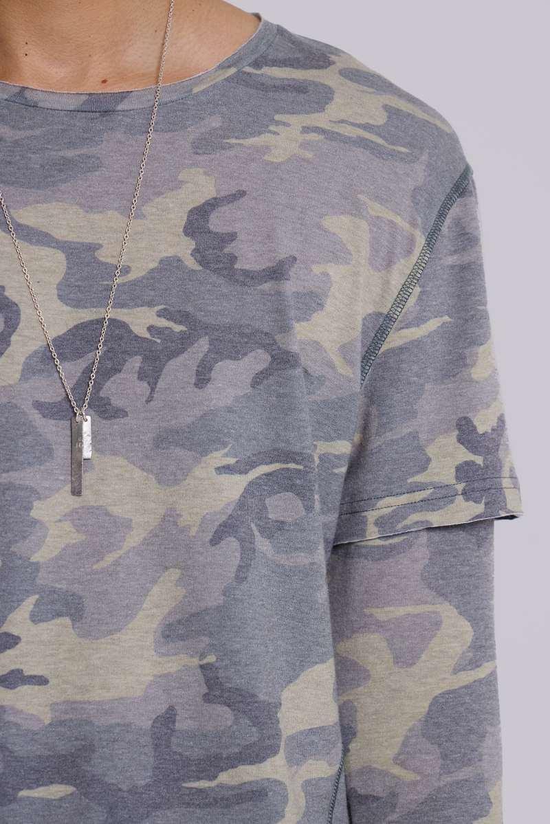 Jaded London Guerilla Double Layer Long Sleeve T Shirt Camo