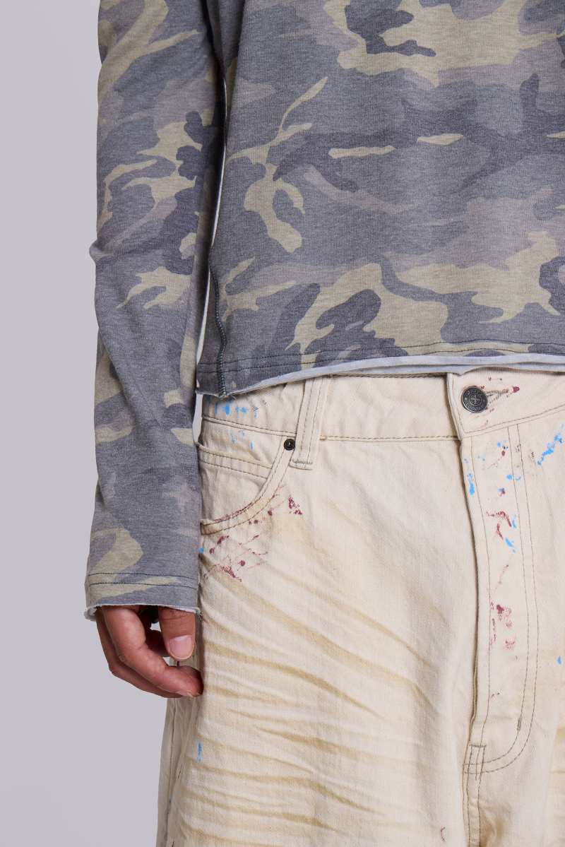 Jaded London Guerilla Double Layer Long Sleeve T Shirt Camo