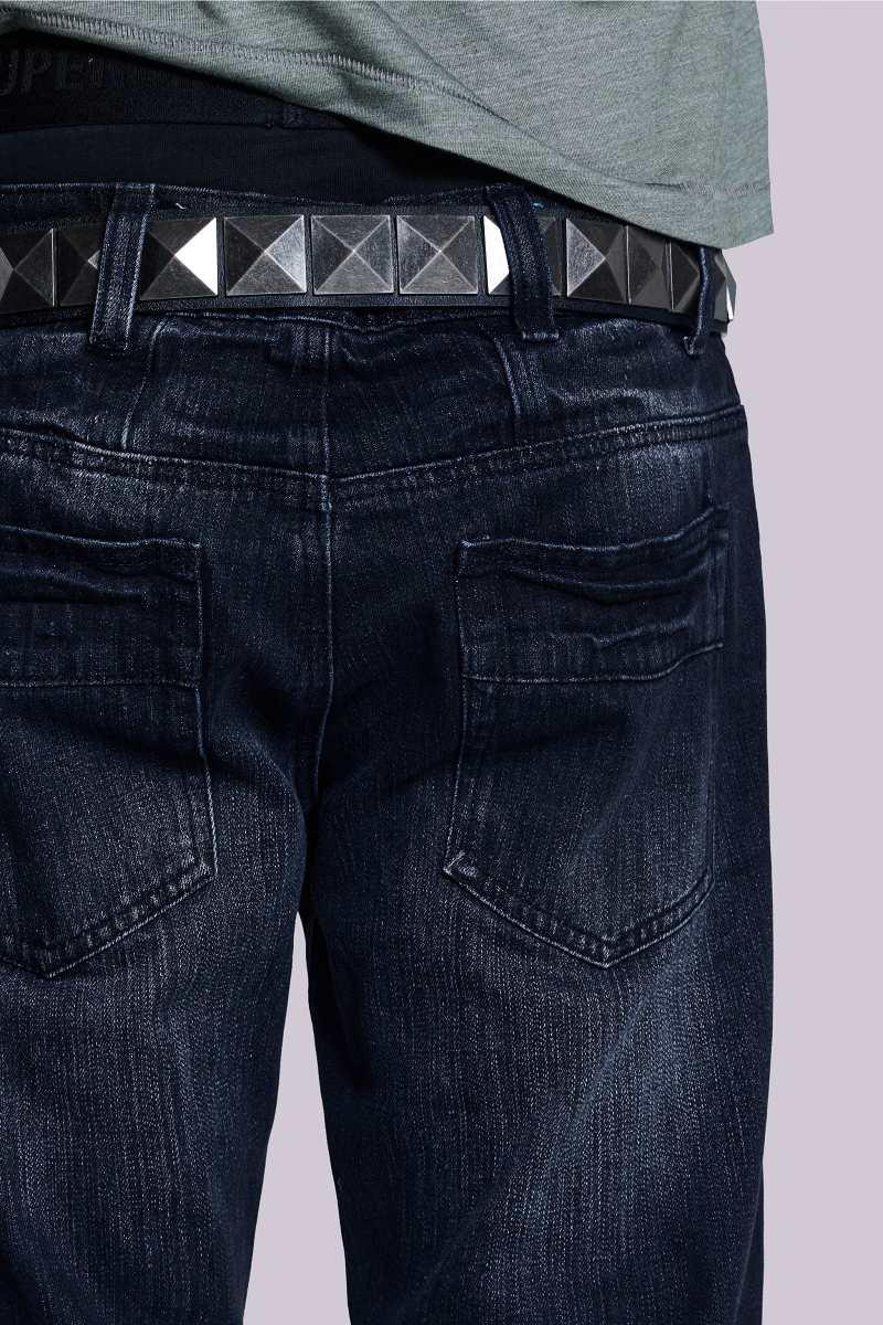 Jaded London Indigo Creased Drift Flared Jeans Blue