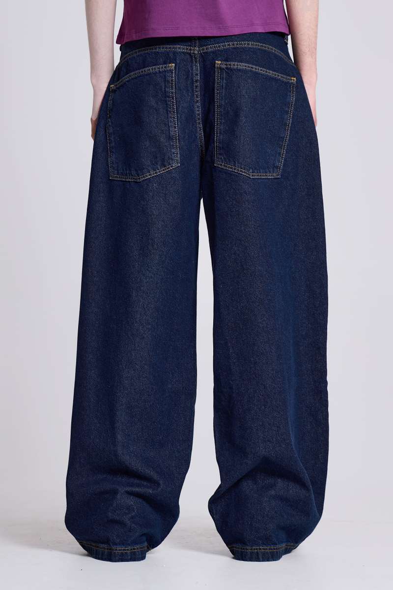 Jaded London Indigo Low Rise Colossus Baggy Jeans Blue