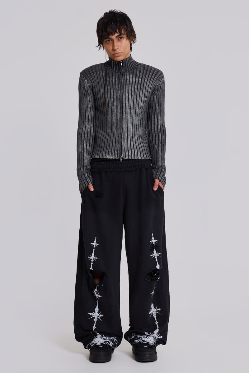 Jaded London Ines Distressed Baggy Monster Joggers Black