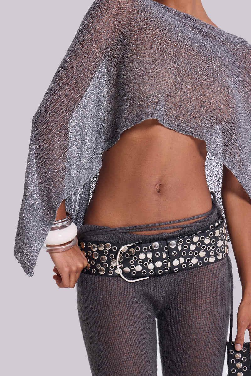 Jaded London Infinity Multiway Knit Cape In Gunmetal Grey