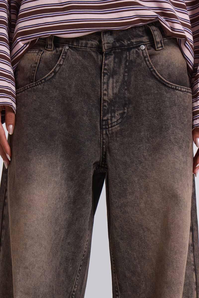 Jaded London Acid Brown Colossus Jeans Brown