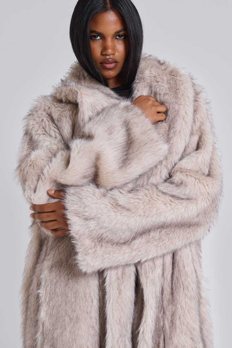 jaded london Alaska Faux Fur Coat White