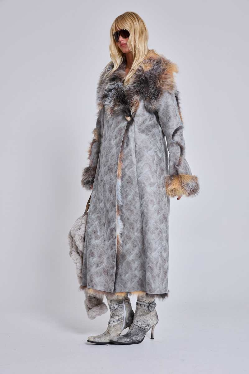 Jaded London Alpha Faux Shearling Coat Multi