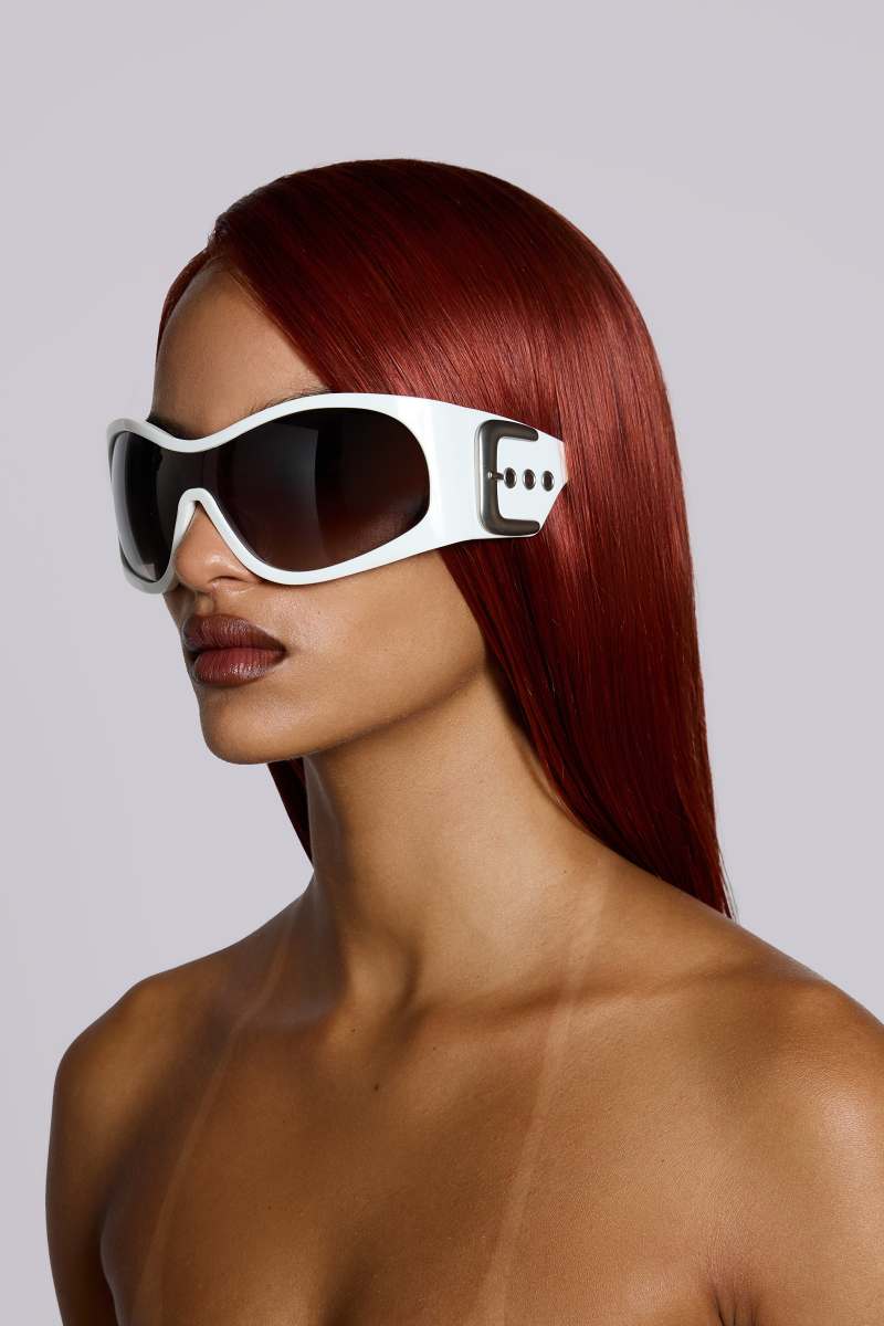 Jaded London Alva Sunglasses In White White