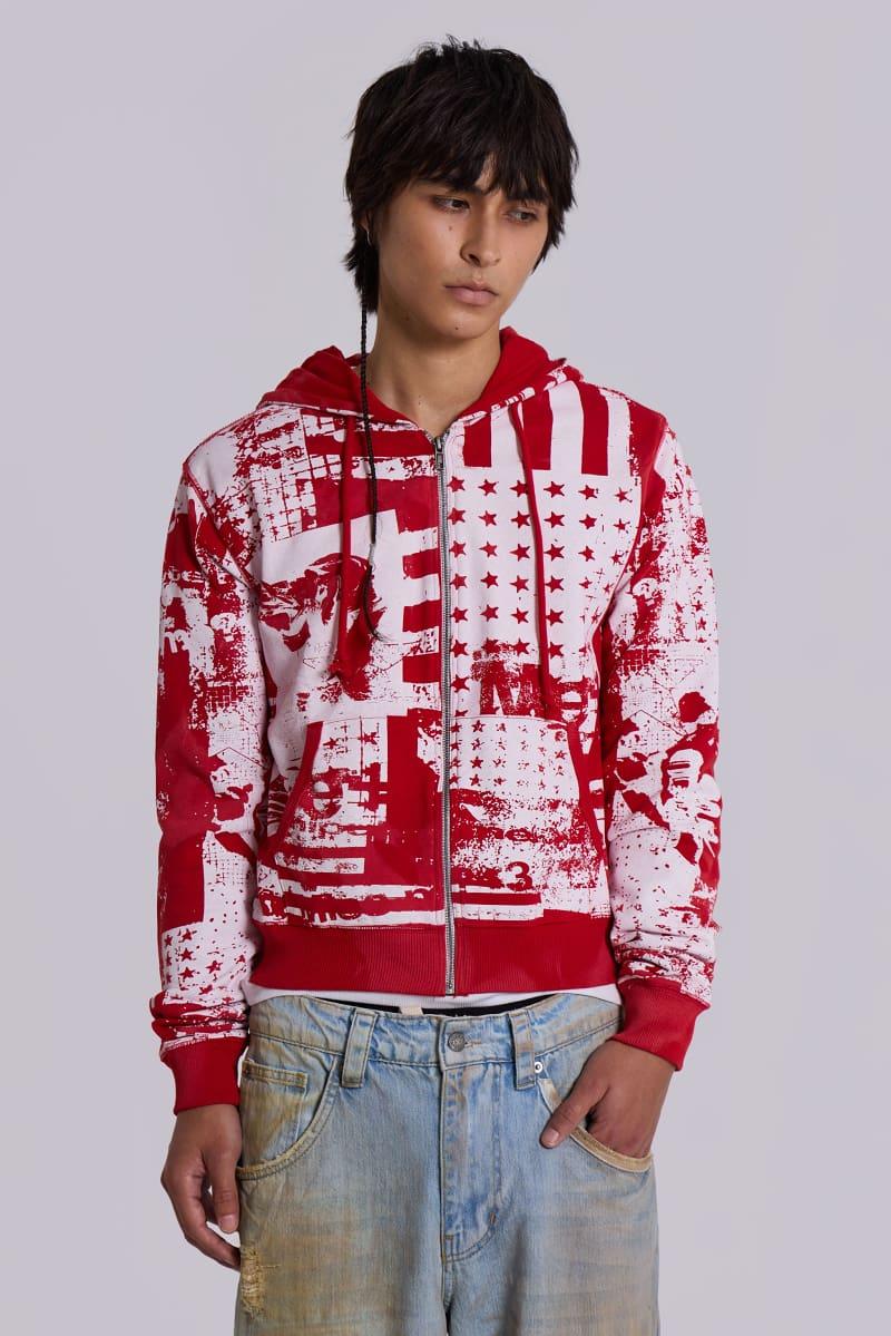 Jaded London Americana Mini Monster Hoodie Red
