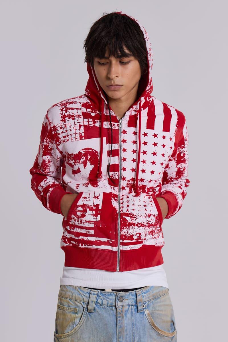 jaded london Americana Mini Monster Hoodie Red