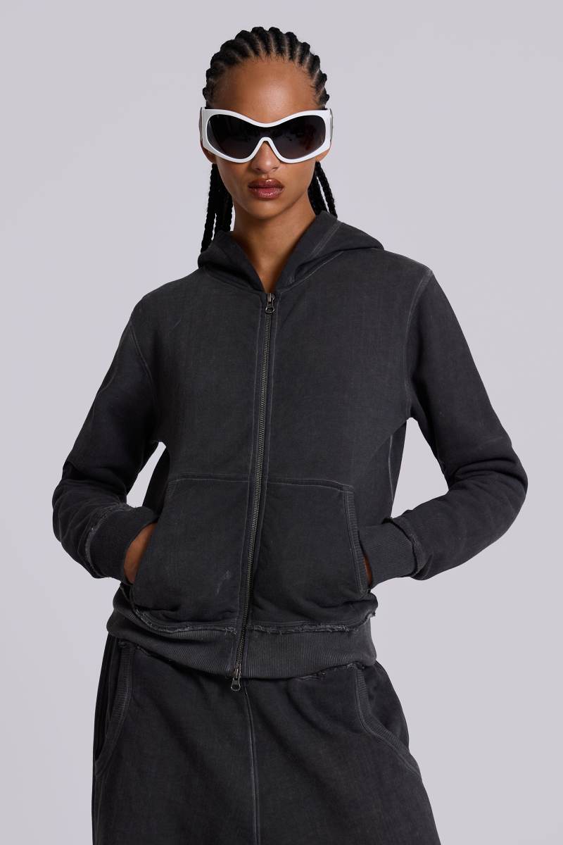 Jaded London Anthracite Monster Hoodie Grey