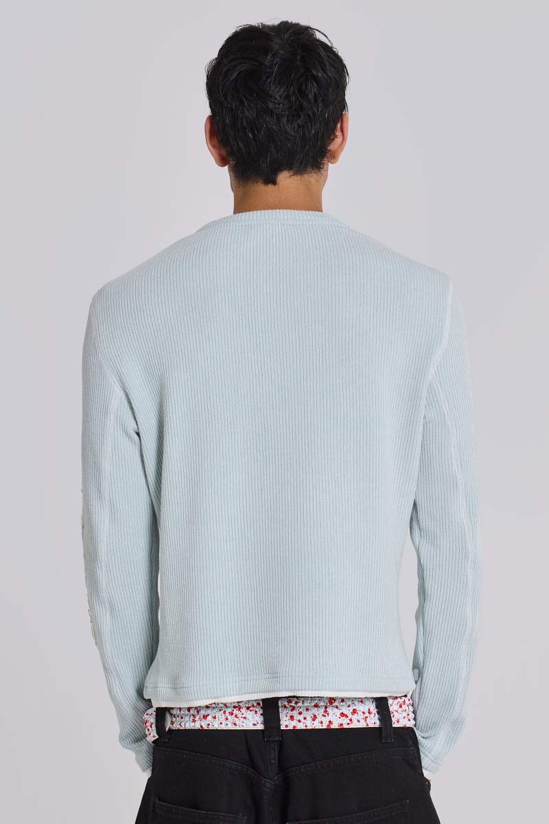 Jaded London Aqua Tattoo Applique Tee Blue