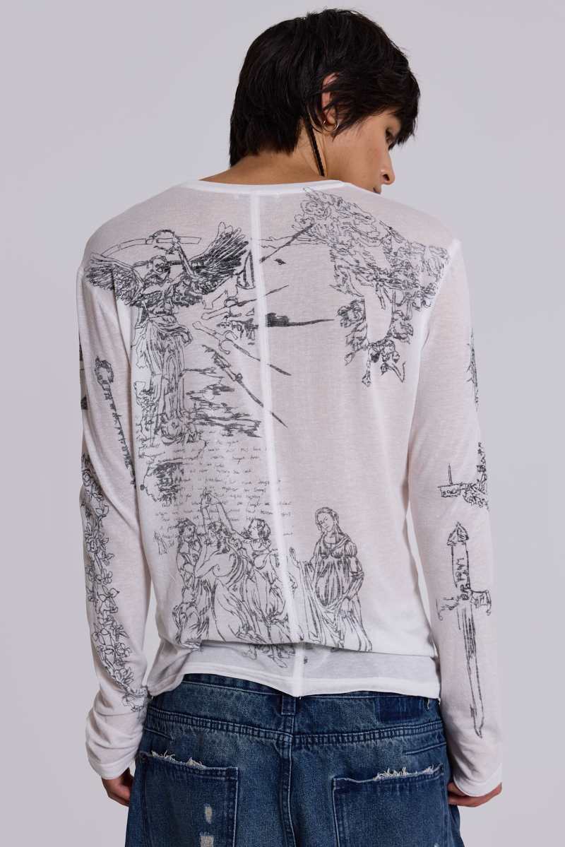 Jaded London Archangel L/S Mist White