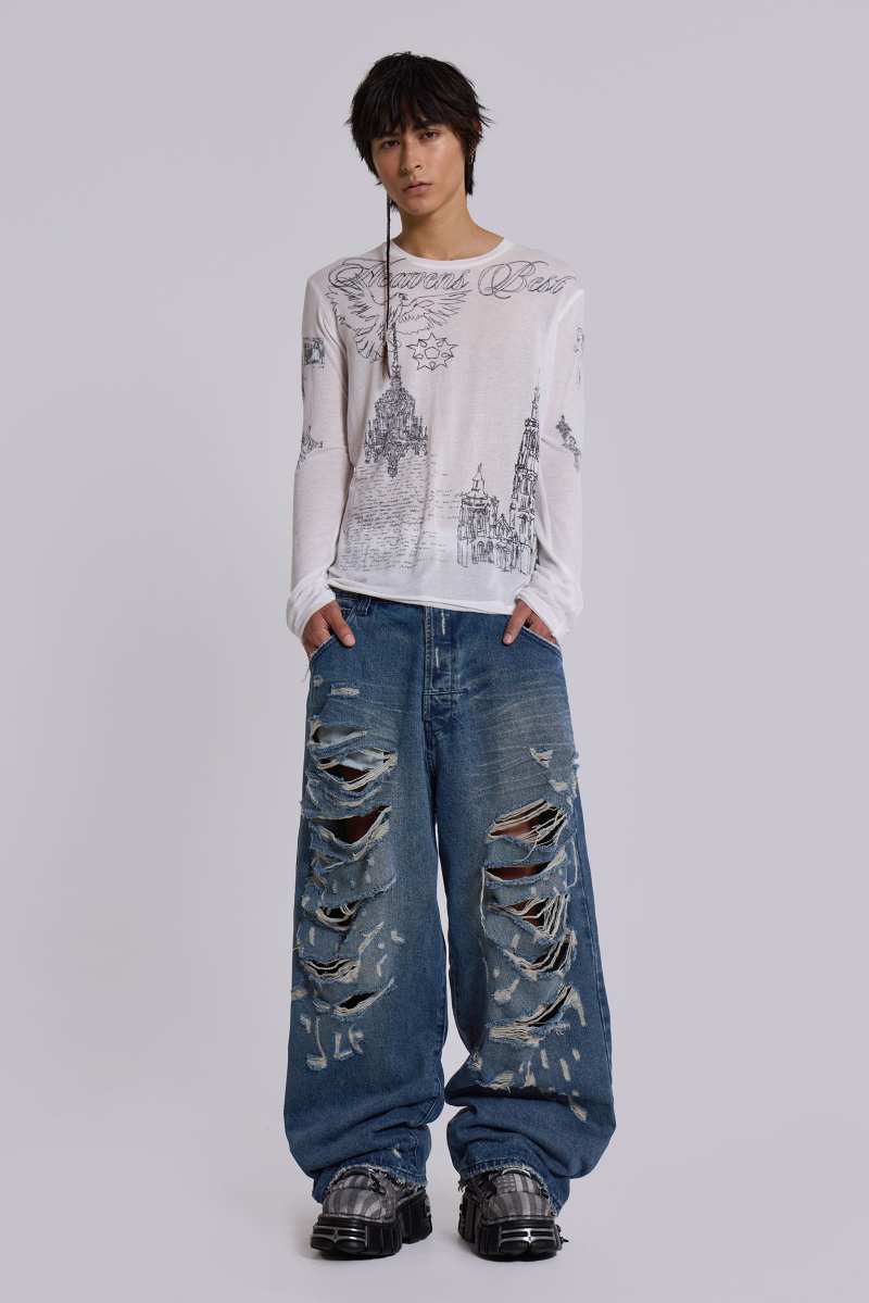 Jaded London Archangel L/S Mist White