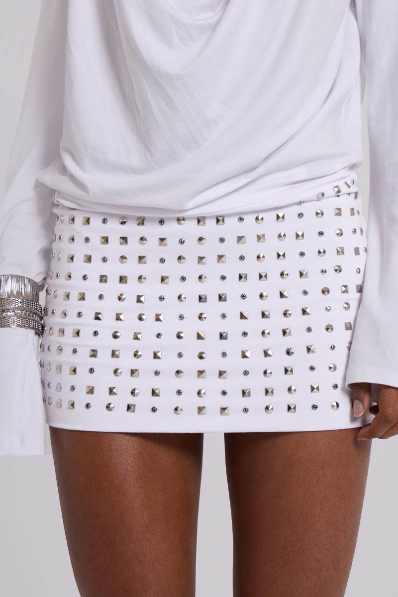 Jaded London Arina Studded Mini Dress White