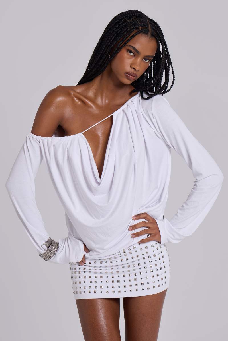 Jaded London Arina Studded Mini Dress White