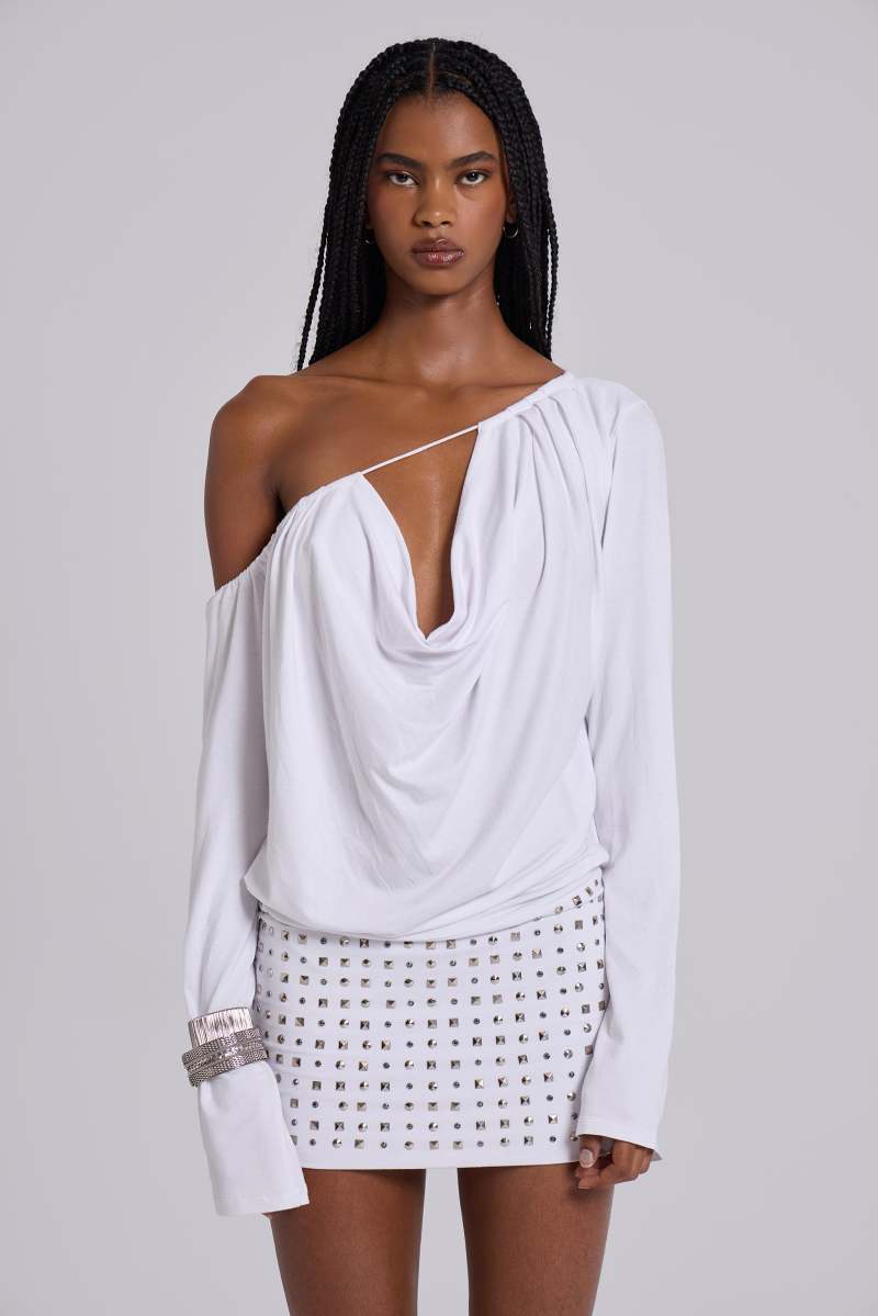 Jaded London Arina Studded Mini Dress White